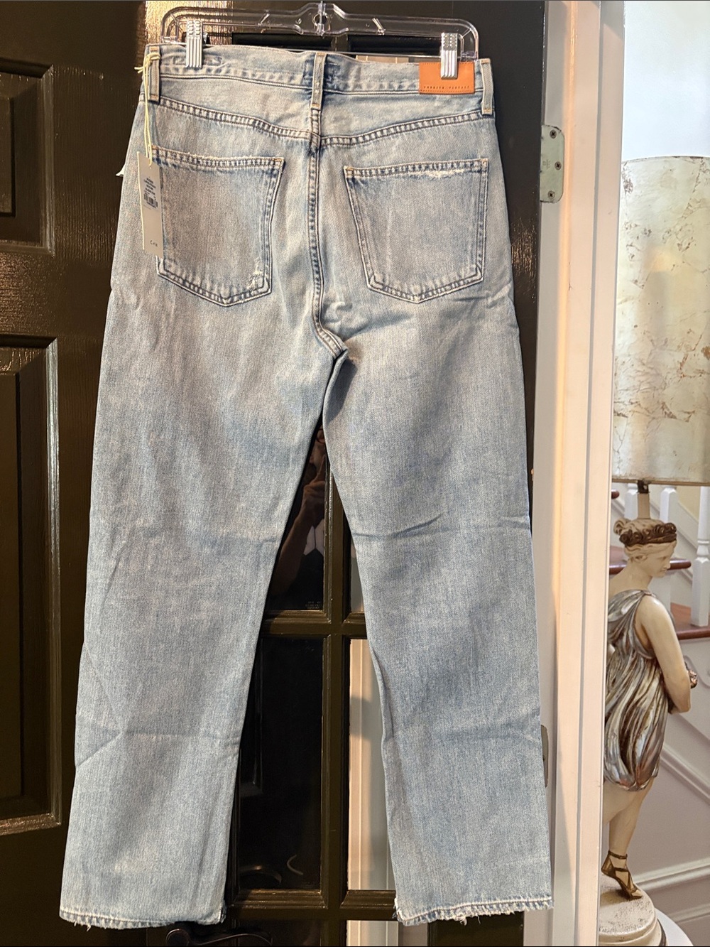 Citizens Of Humanity Light Blue Straight Leg Jeans with Distressed Knee - Picture 8 of 14